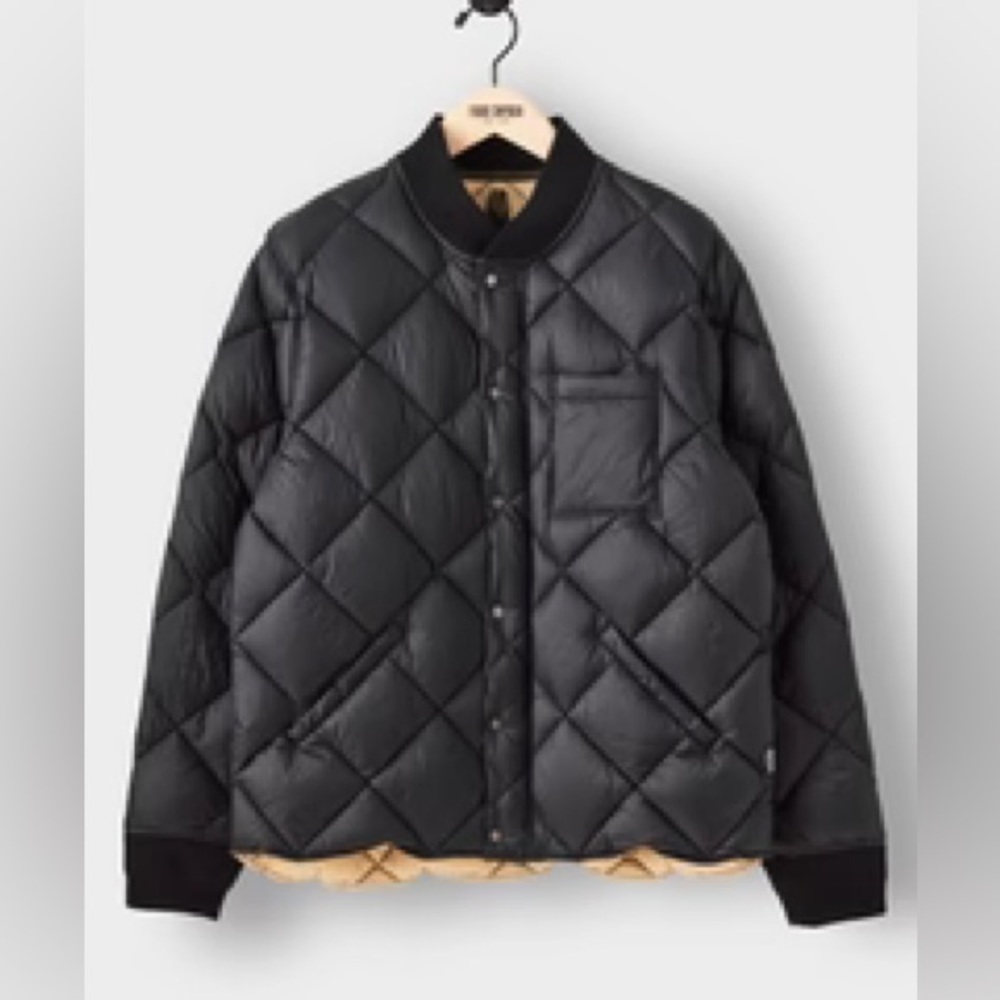 Men’s Todd Snyder’s ITALIAN QUILTED DOWN SNAP BOMBER IN BLACK large
